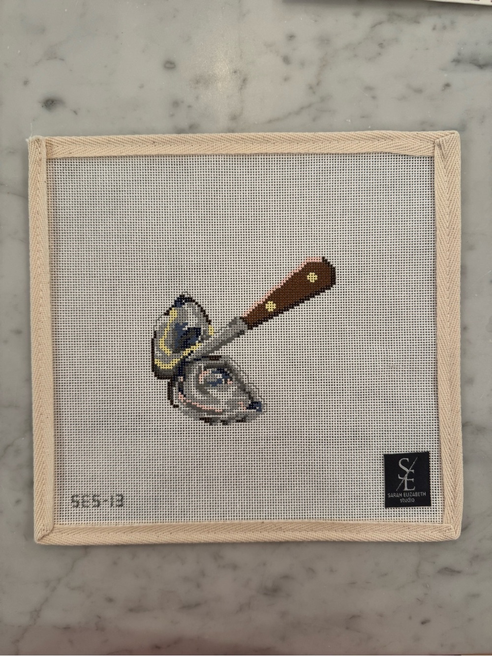 Sarah Elizabeth studio Oyster shucking Canvas - Needlepoint NWT
